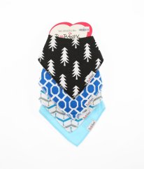 Sada 4 ks barevných modrých slintáčků/šátků BOBÁNEK