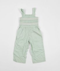 Světle zelený kalhotový overal s květy H&M