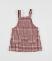 Růžová károvaná teplá šatová sukně s vlnou NEXT