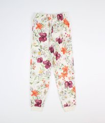 Krémové pyžamové kalhoty s květy NUTMEG