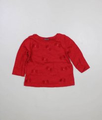Červené triko s mašličkami a flitry