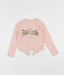 Růžové triko s flitrovým nápisem INDEX