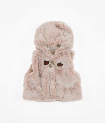 Růžová plyšová vesta NUTMEG