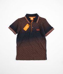 Modrošedooranžové polo tričko